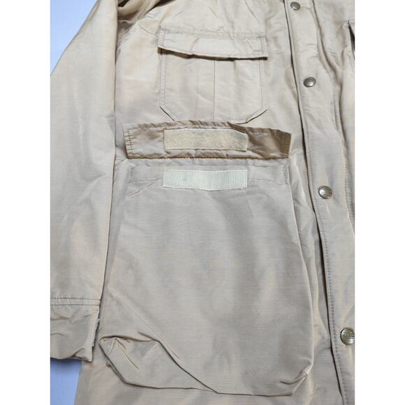 VTG LL Bean Mens M Tan Hooded Parka Jacket Field Coat Freeport Maine - Picture 4 of 16